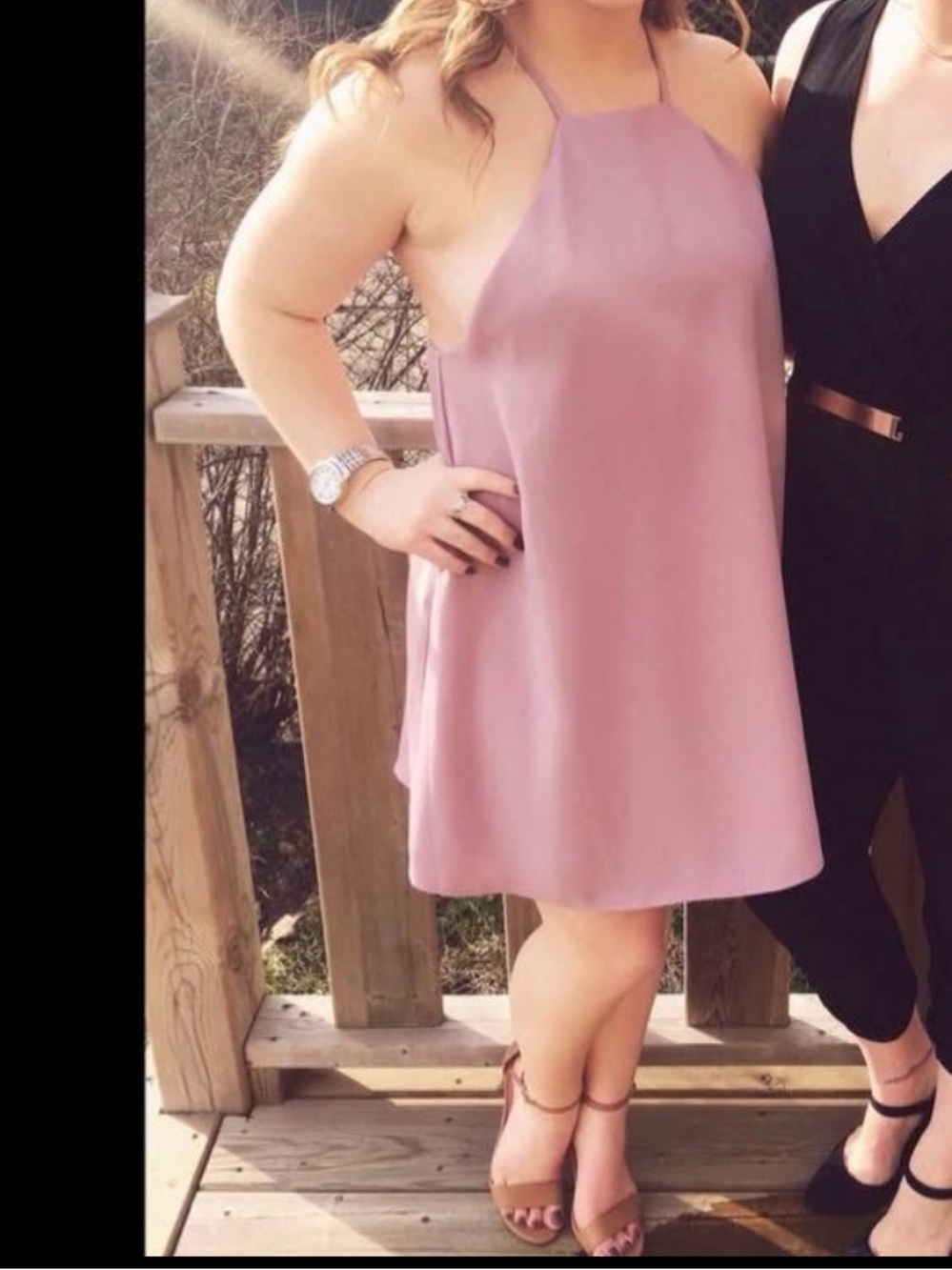 Tobi Mauve Halter Mini Dress